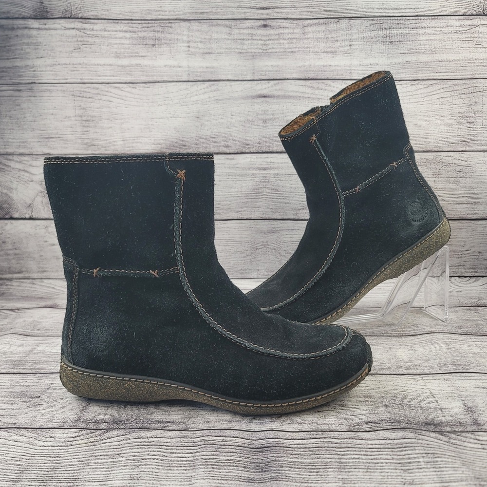 Timberland Greer Women's Ankle Boots Black Suede Moc Toe Lined - Size 8.5